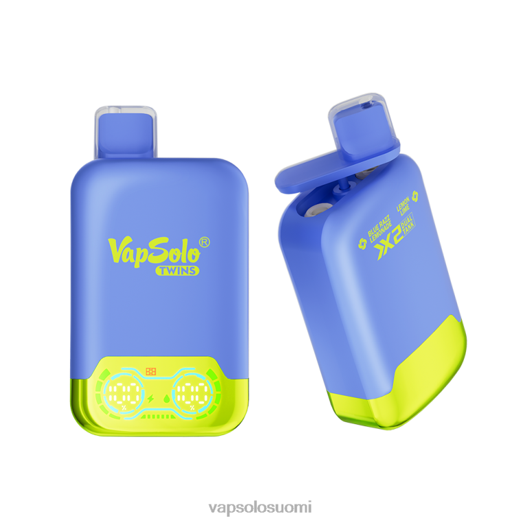 VapSolo TWINS kertakäyttöinen vape blue razz -limonadi ja sitruunalimetti 82HZN26 - Vapsolo Helsinki