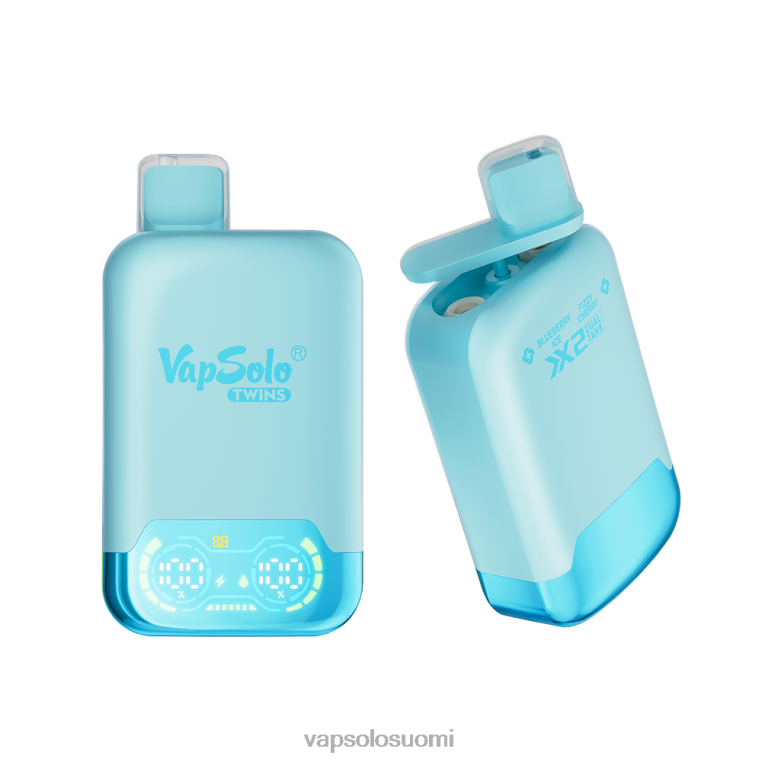 VapSolo TWINS kertakäyttöinen vape mustikkajää ja poreileva kirsikka 82HZN27 - Vapsolo Review