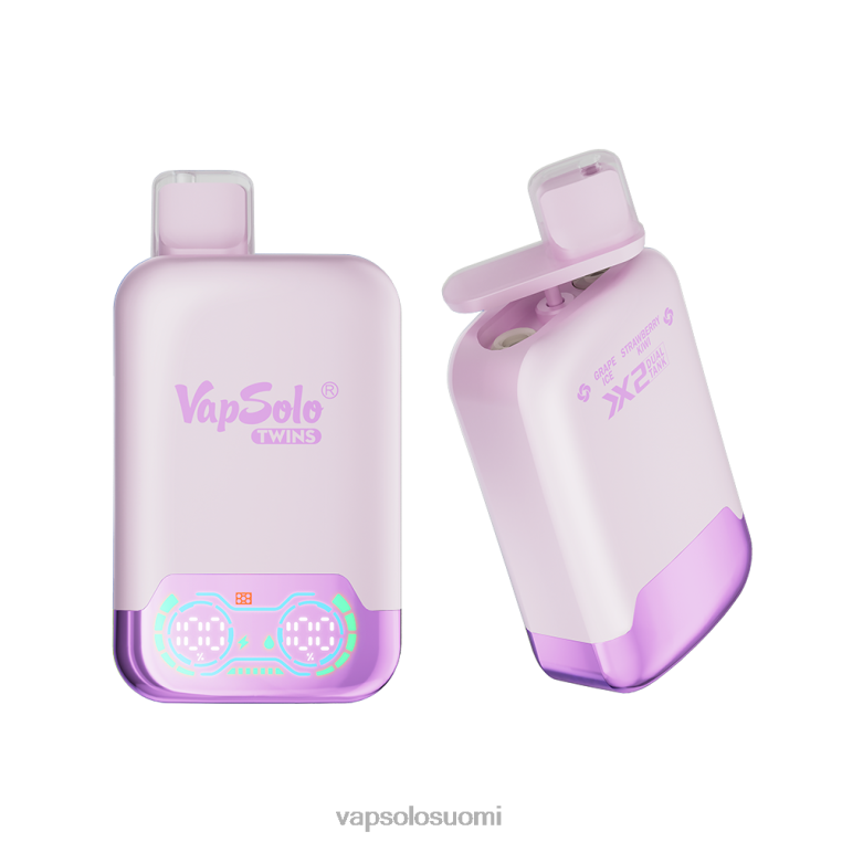 VapSolo TWINS kertakäyttöinen vape rypälejää ja mansikkakiivi 82HZN28 - Vapsolo Suomi